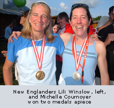 New Englanders Lili Winslow, left, and Michelle Cournoyer, right, won two medals apiece