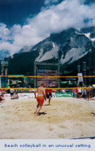 Beach volleyball in an unusual setting