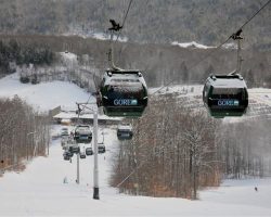 Gore Mountain Gondola with base lodge in background Gore Mountain Gondola with base lodge in background