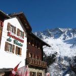 Swiss Store and Snowy Mountain