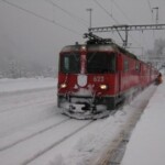 Swiss Train in Snow